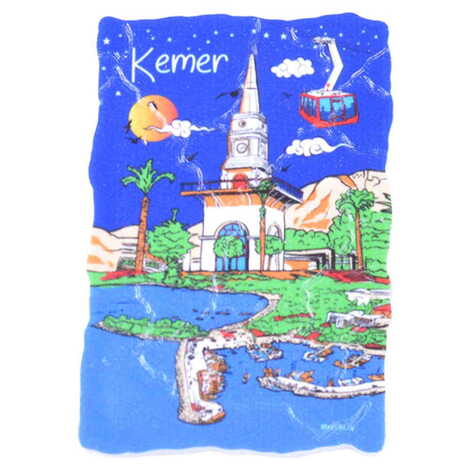 Kemer Themed Customised UV Printed Plastic Base Mosaic Pattern Rectangle Fridge Magnet 80x50 mm - 6