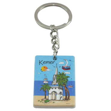 Kemer Themed Customised UV Printed Plastic Base Rectangle Keyring 31x106 mm - 5