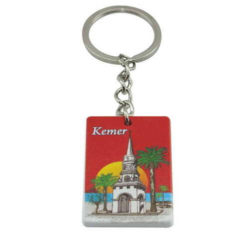 Kemer Themed Customised UV Printed Plastic Base Rectangle Keyring 31x106 mm - 6