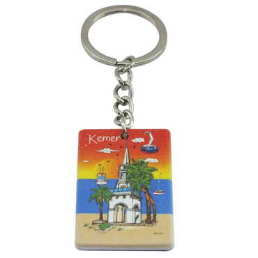 Kemer Themed Customised UV Printed Plastic Base Rectangle Keyring 31x106 mm - 7