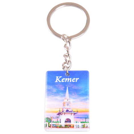 Kemer Themed Customised UV Printed Plastic Base Rectangle Keyring 31x106 mm - 8