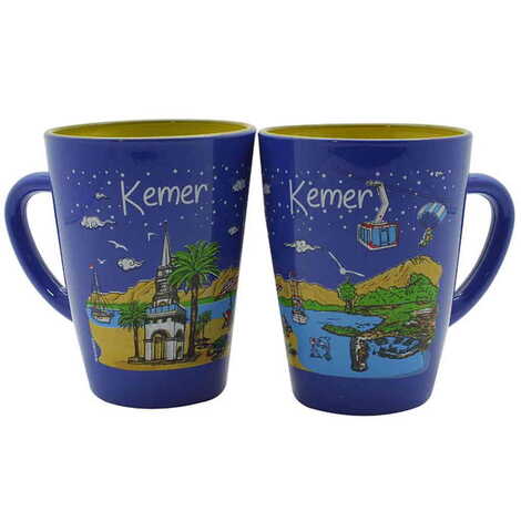 Kemer Themed Duo Colored and Printed Glass Mug - 5