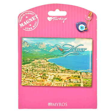 Kemer Themed Epoxy Dome Backing Card Souvenir Fridge Magnet - 4