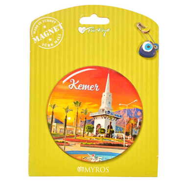 Kemer Themed Epoxy Dome Backing Card Souvenir Fridge Magnet - 6