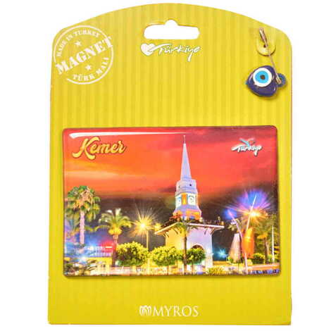 Kemer Themed Epoxy Dome Backing Card Souvenir Fridge Magnet - 7