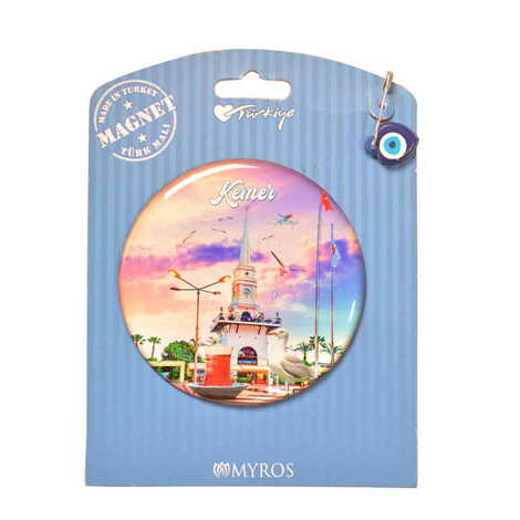 Kemer Themed Epoxy Dome Backing Card Souvenir Fridge Magnet - 9