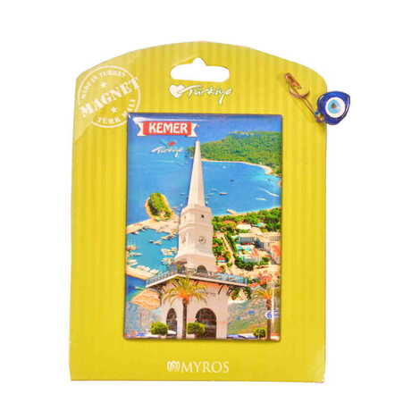 Kemer Themed Epoxy Dome Backing Card Souvenir Fridge Magnet - 10