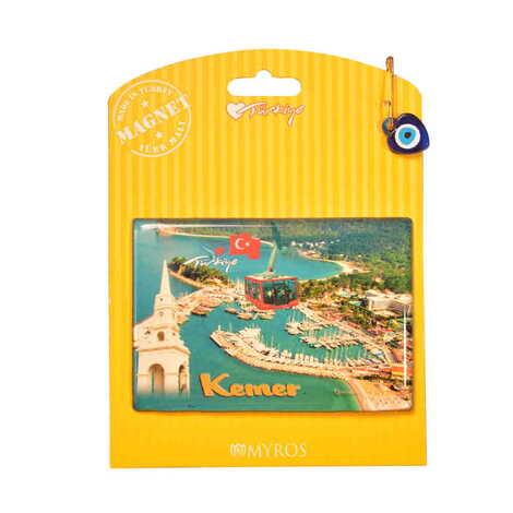 Kemer Themed Epoxy Dome Backing Card Souvenir Fridge Magnet - 11