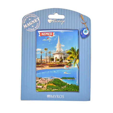 Kemer Themed Epoxy Dome Backing Card Souvenir Fridge Magnet - 12