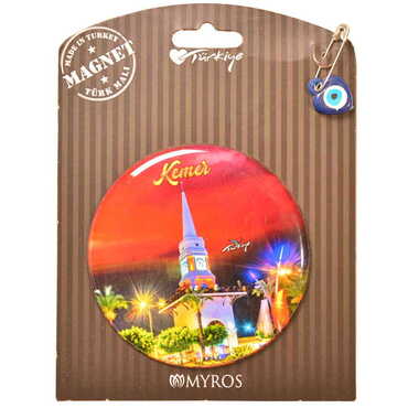 Kemer Themed Epoxy Dome Backing Card Souvenir Fridge Magnet - 13