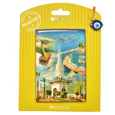 Kemer Themed Epoxy Dome Backing Card Souvenir Fridge Magnet - 14