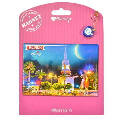 Kemer Themed Epoxy Dome Backing Card Souvenir Fridge Magnet - 15