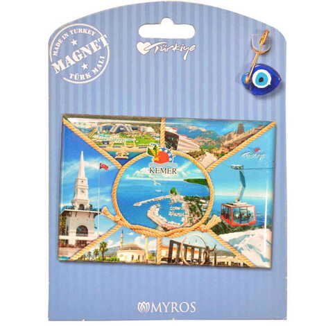 Kemer Themed Epoxy Dome Backing Card Souvenir Fridge Magnet - 18