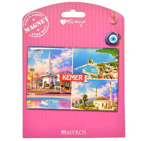 Kemer Themed Epoxy Dome Backing Card Souvenir Fridge Magnet - 20