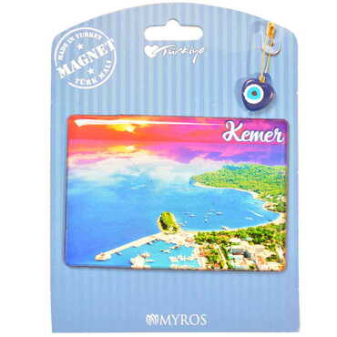 Kemer Themed Epoxy Dome Backing Card Souvenir Fridge Magnet - 25