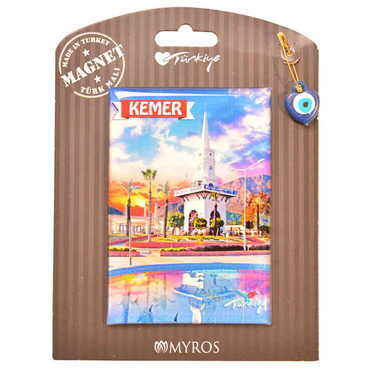 Kemer Themed Epoxy Dome Backing Card Souvenir Fridge Magnet - 26