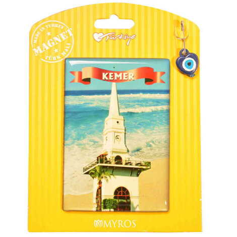 Kemer Themed Epoxy Dome Backing Card Souvenir Fridge Magnet - 28