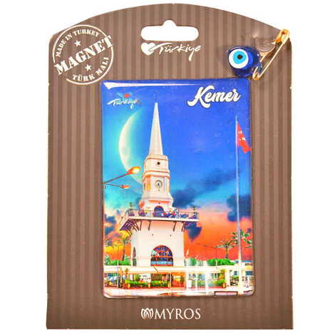 Kemer Themed Epoxy Dome Backing Card Souvenir Fridge Magnet - 29