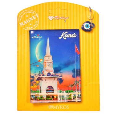 Kemer Themed Epoxy Dome Backing Card Souvenir Fridge Magnet - 30