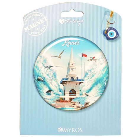 Kemer Themed Epoxy Dome Backing Card Souvenir Fridge Magnet - 33