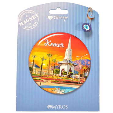 Kemer Themed Epoxy Dome Backing Card Souvenir Fridge Magnet - 36