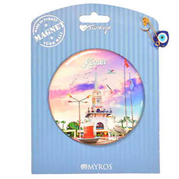 Kemer Themed Epoxy Dome Backing Card Souvenir Fridge Magnet - 38