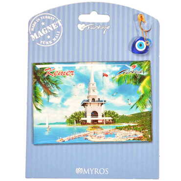 Kemer Themed Epoxy Dome Backing Card Souvenir Fridge Magnet - 40