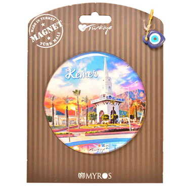 Kemer Themed Epoxy Dome Backing Card Souvenir Fridge Magnet - 43