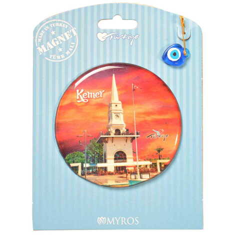 Kemer Themed Epoxy Dome Backing Card Souvenir Fridge Magnet - 46