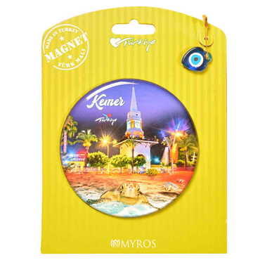 Kemer Themed Epoxy Dome Backing Card Souvenir Fridge Magnet - 48