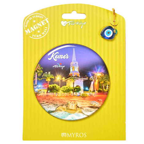 Kemer Themed Epoxy Dome Backing Card Souvenir Fridge Magnet - 48