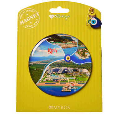 Kemer Themed Epoxy Dome Backing Card Souvenir Fridge Magnet - 52