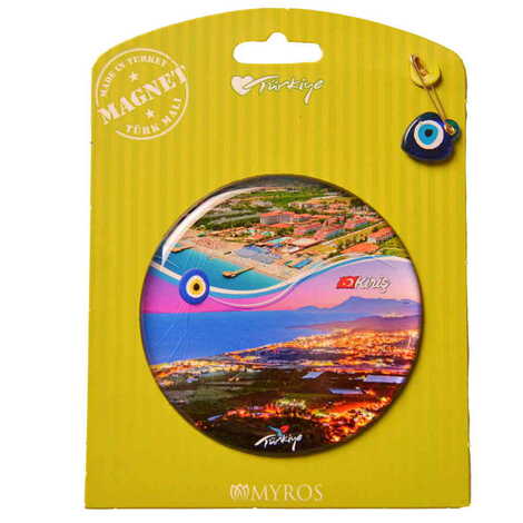 Kemer Themed Epoxy Dome Backing Card Souvenir Fridge Magnet - 53