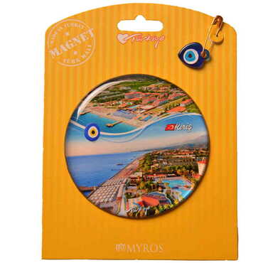 Kemer Themed Epoxy Dome Backing Card Souvenir Fridge Magnet - 54