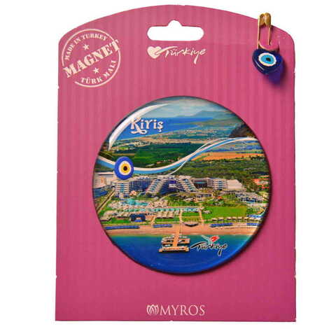 Kemer Themed Epoxy Dome Backing Card Souvenir Fridge Magnet - 55