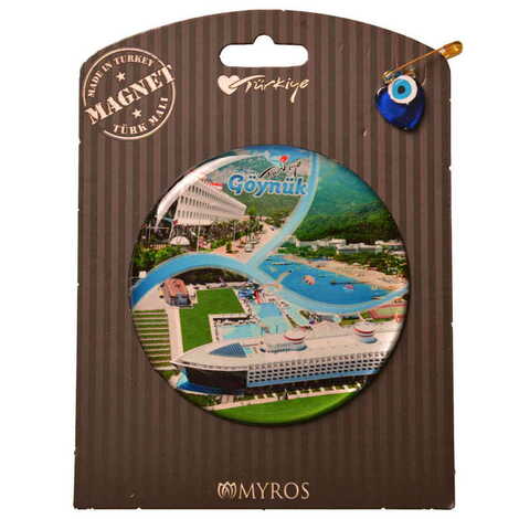 Kemer Themed Epoxy Dome Backing Card Souvenir Fridge Magnet - 56