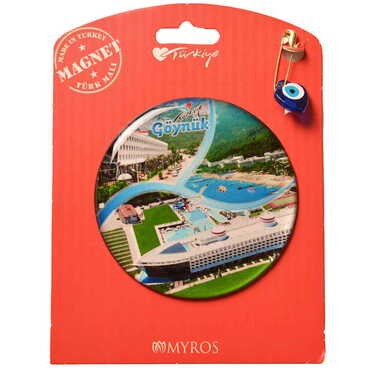 Kemer Themed Epoxy Dome Backing Card Souvenir Fridge Magnet - 57