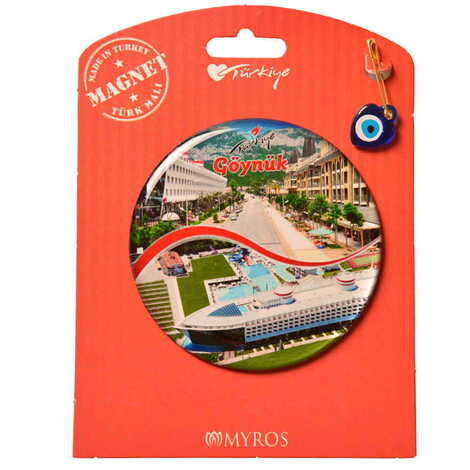 Kemer Themed Epoxy Dome Backing Card Souvenir Fridge Magnet - 58