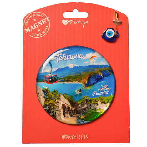 Kemer Themed Epoxy Dome Backing Card Souvenir Fridge Magnet - 60