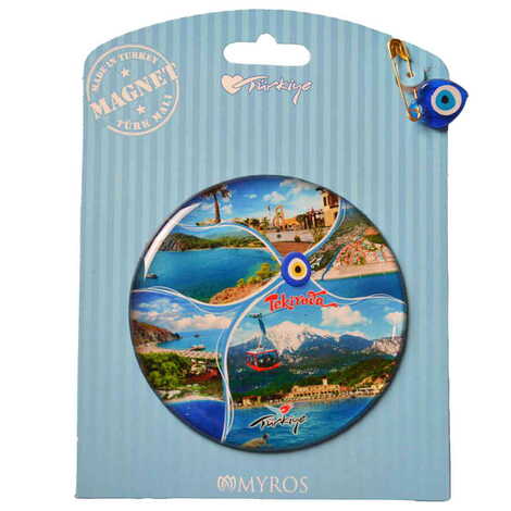 Kemer Themed Epoxy Dome Backing Card Souvenir Fridge Magnet - 61