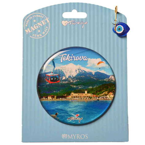 Kemer Themed Epoxy Dome Backing Card Souvenir Fridge Magnet - 62