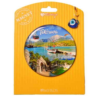 Kemer Themed Epoxy Dome Backing Card Souvenir Fridge Magnet - 63