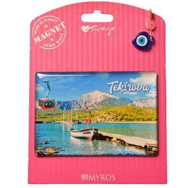 Kemer Themed Epoxy Dome Backing Card Souvenir Fridge Magnet - 64