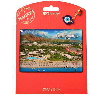 Kemer Themed Epoxy Dome Backing Card Souvenir Fridge Magnet - 65