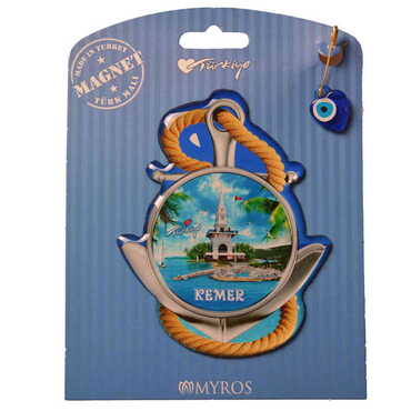 Kemer Themed Epoxy Dome Backing Card Souvenir Fridge Magnet - 70