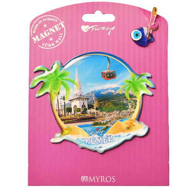 Kemer Themed Epoxy Dome Backing Card Souvenir Fridge Magnet - 74