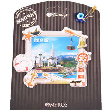 Kemer Themed Epoxy Dome Backing Card Souvenir Fridge Magnet - 75