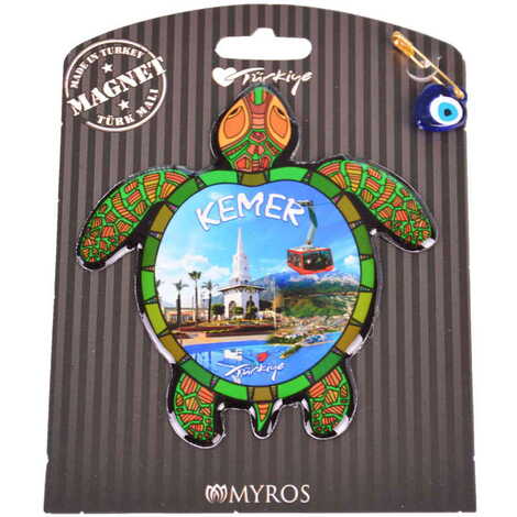 Kemer Themed Epoxy Dome Backing Card Souvenir Fridge Magnet - 76