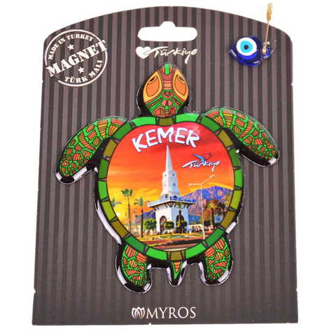 Kemer Themed Epoxy Dome Backing Card Souvenir Fridge Magnet - 77