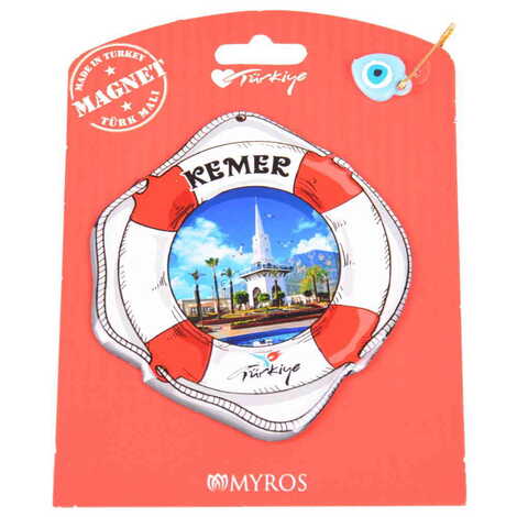 Kemer Themed Epoxy Dome Backing Card Souvenir Fridge Magnet - 80